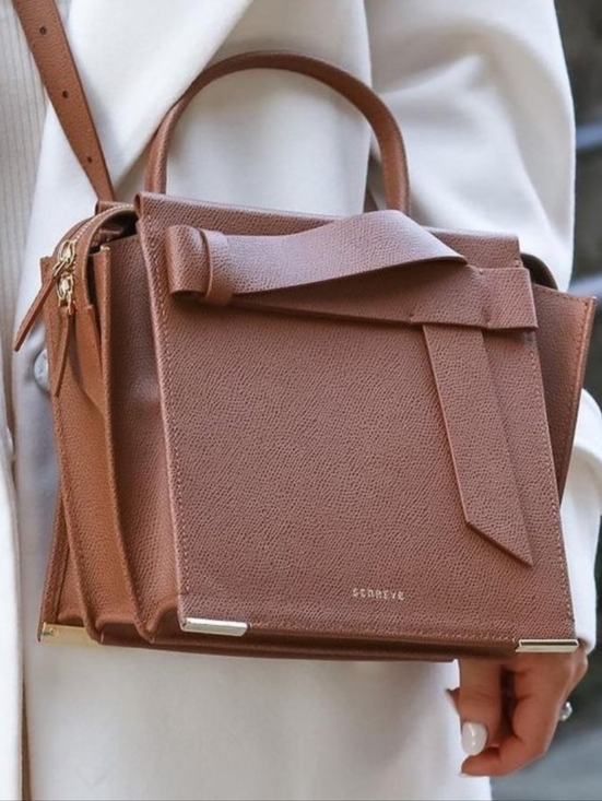 Senreve Handbags - SENREVE ARMONICA CONVERTIBLE BAG - CHESTNUT PEBBLED LEATHER